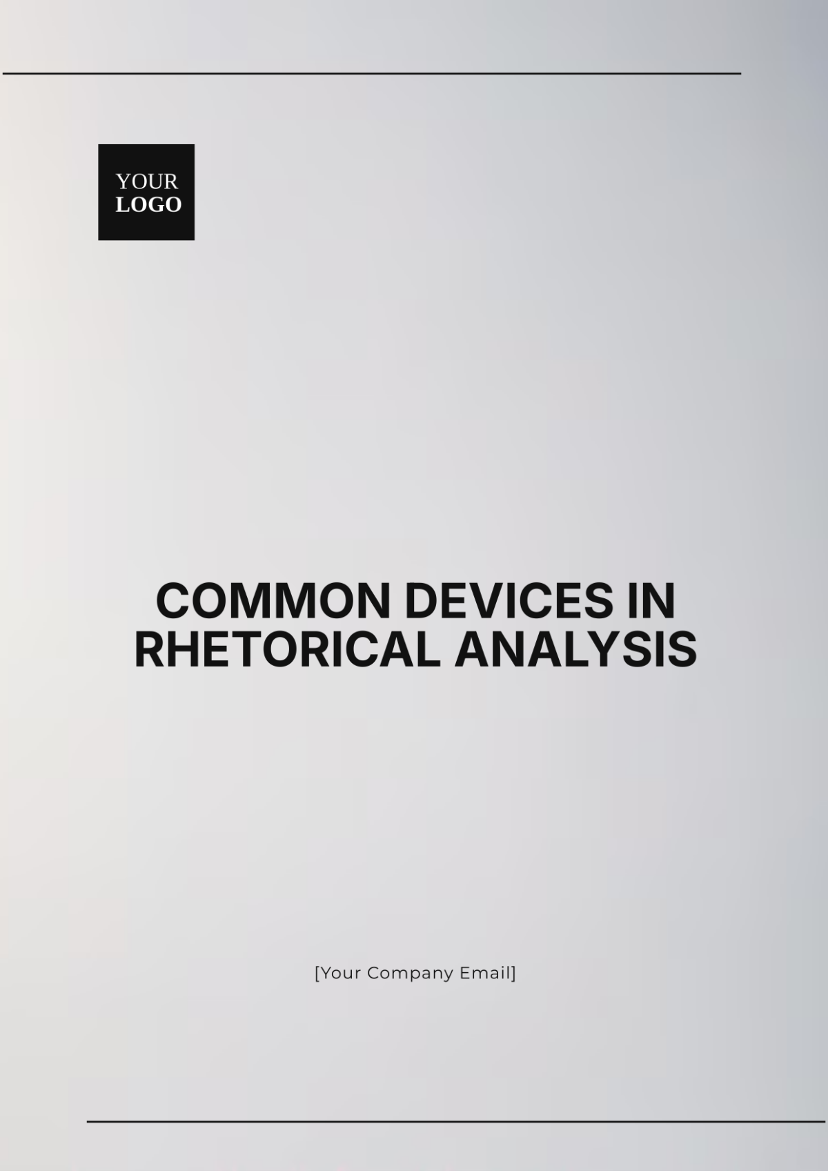 Common Devices in Rhetorical Analysis Template