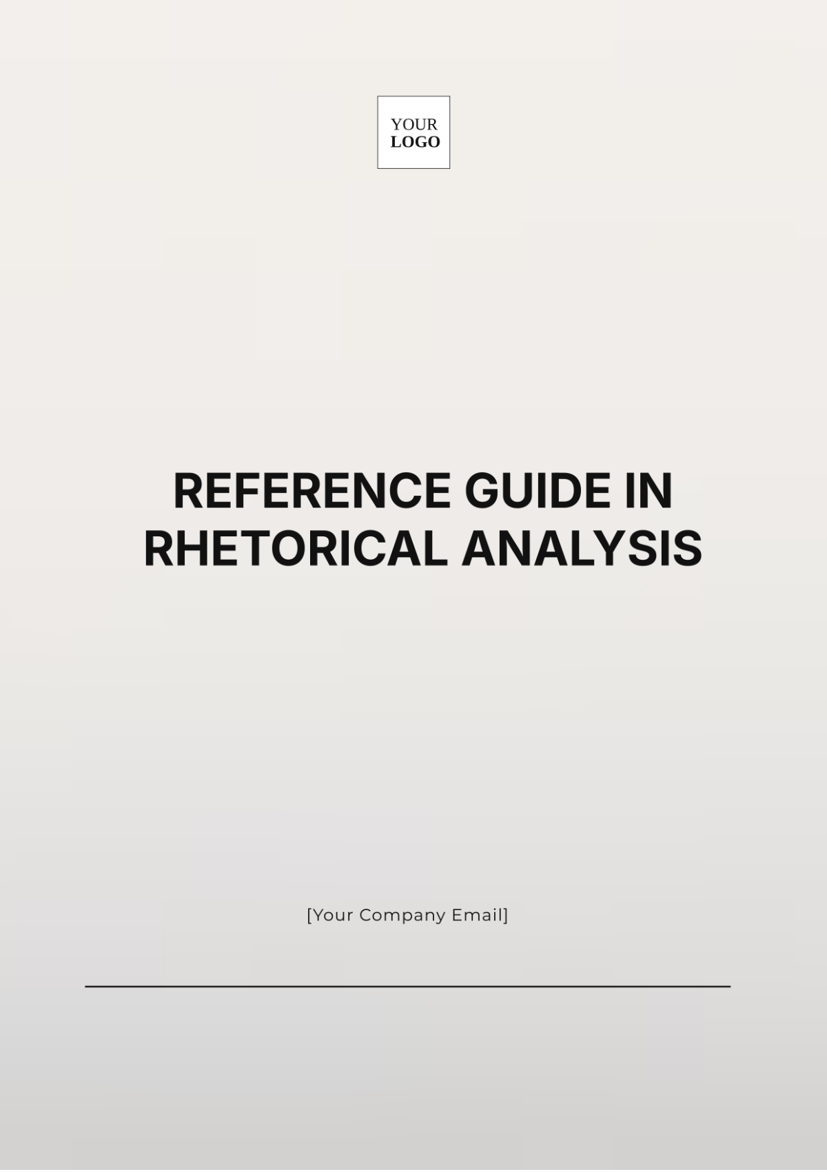 Reference Guide in Rhetorical Analysis Template