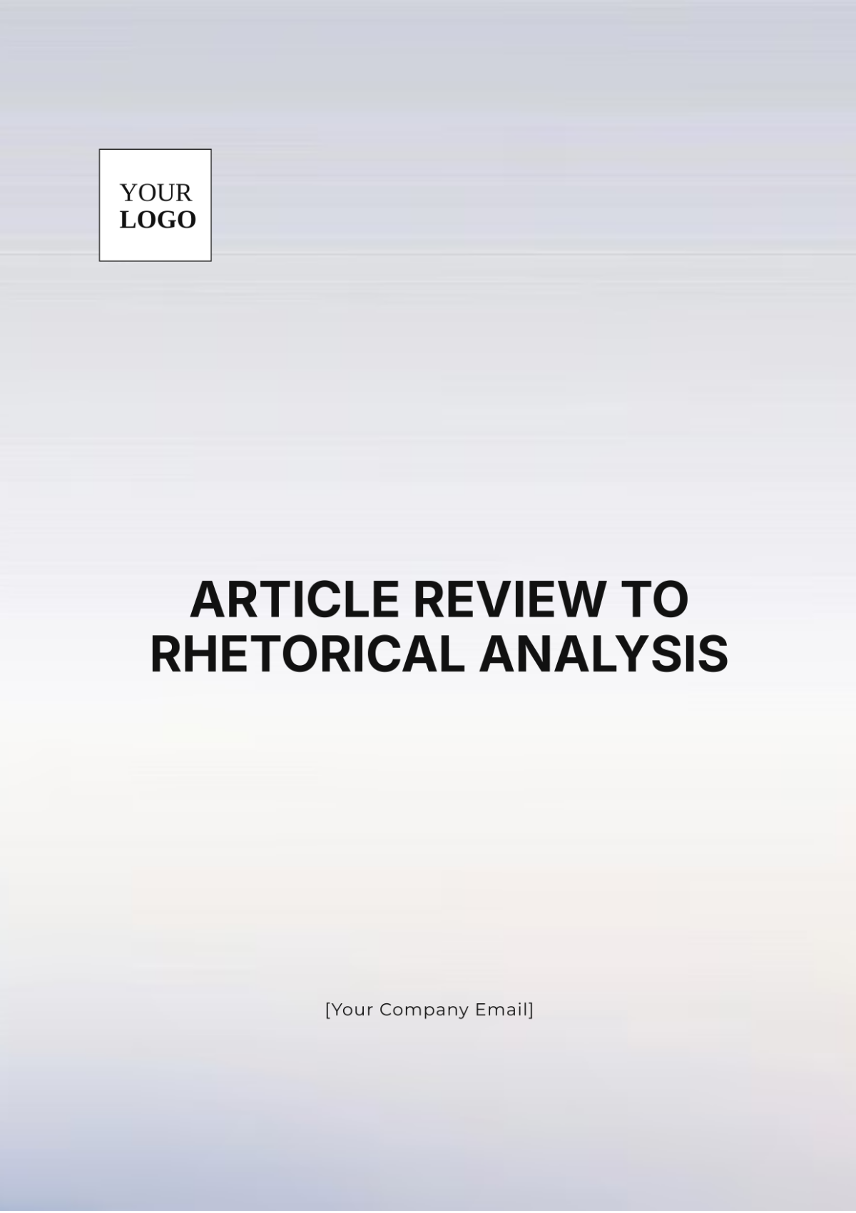 Article Review to Rhetorical Analysis Template