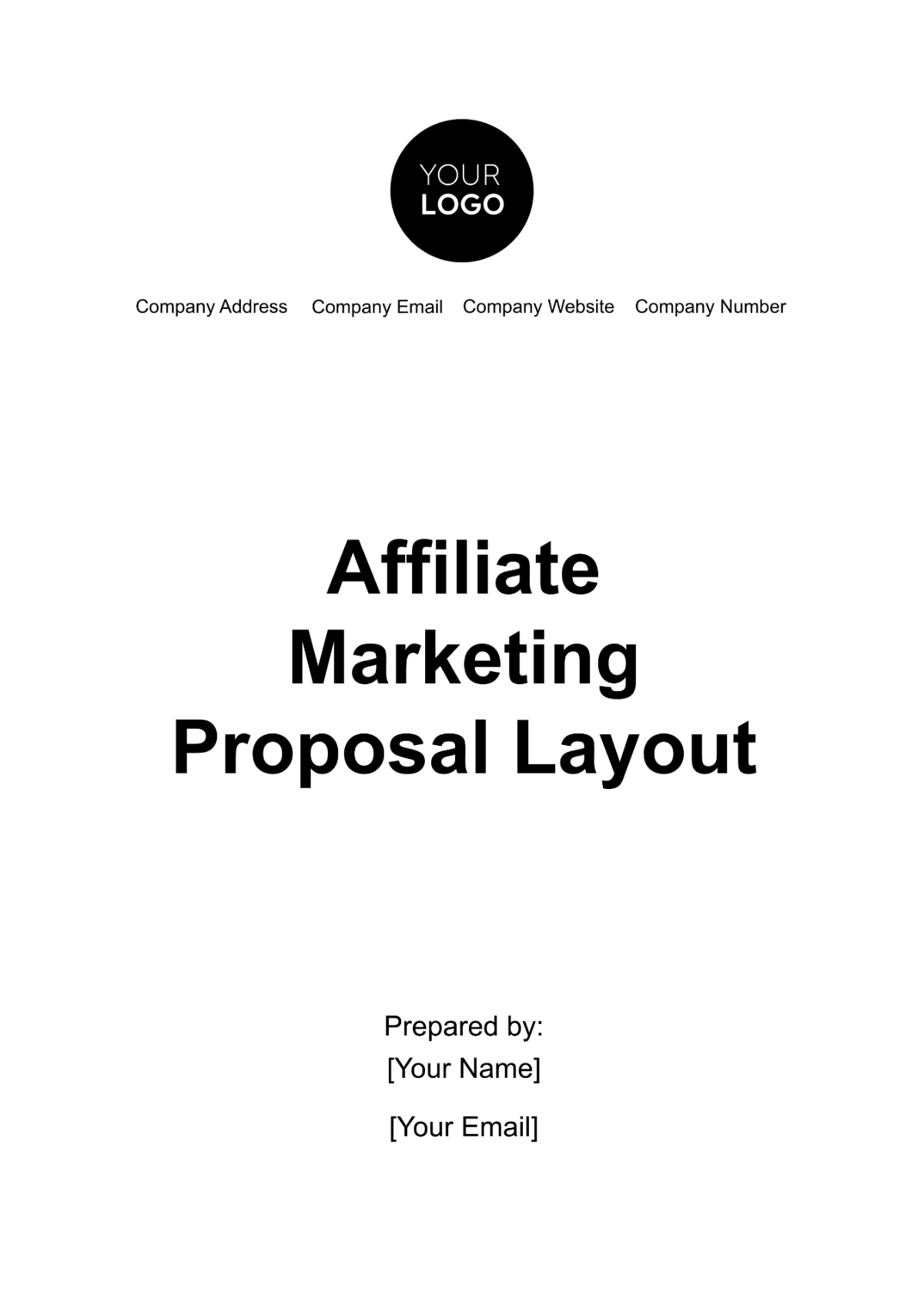 Affiliate Marketing Proposal Layout Template - Edit Online & Download