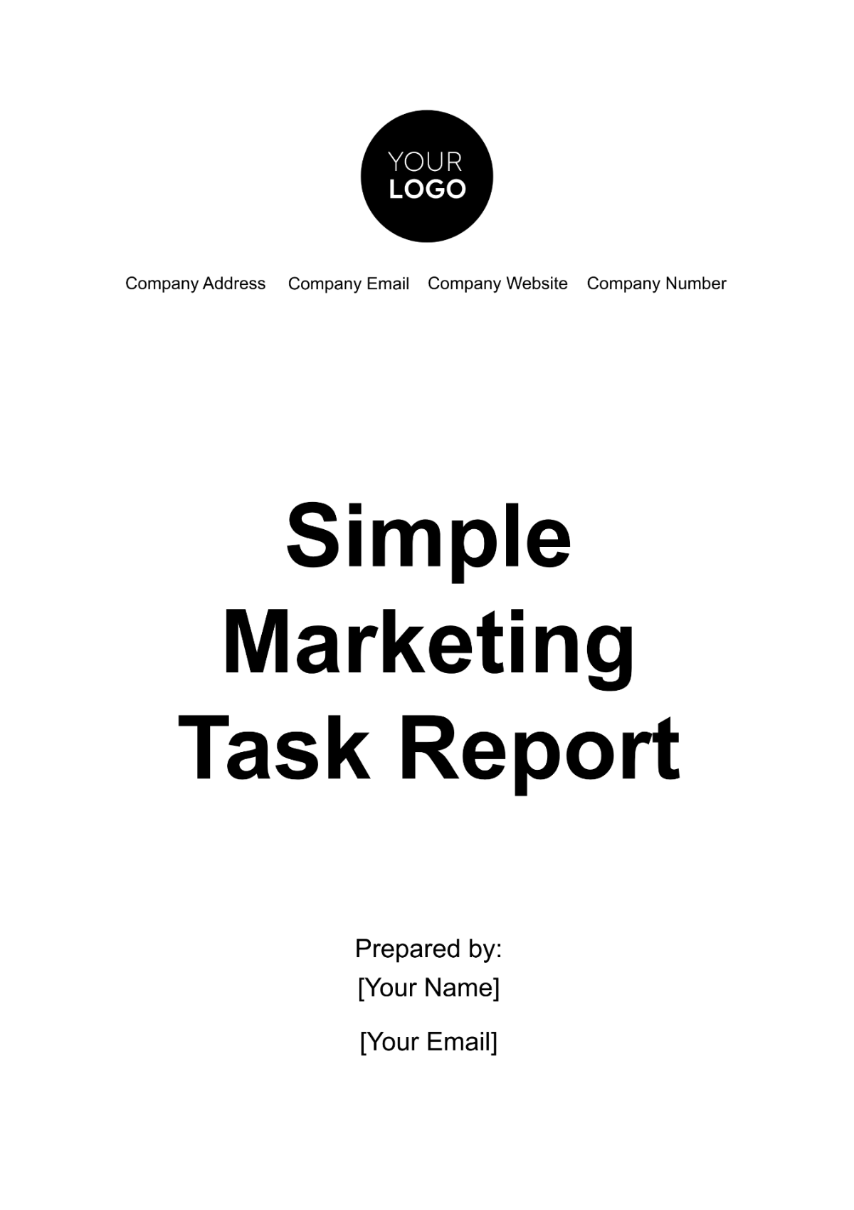 Simple Marketing Task Report Template - Edit Online & Download