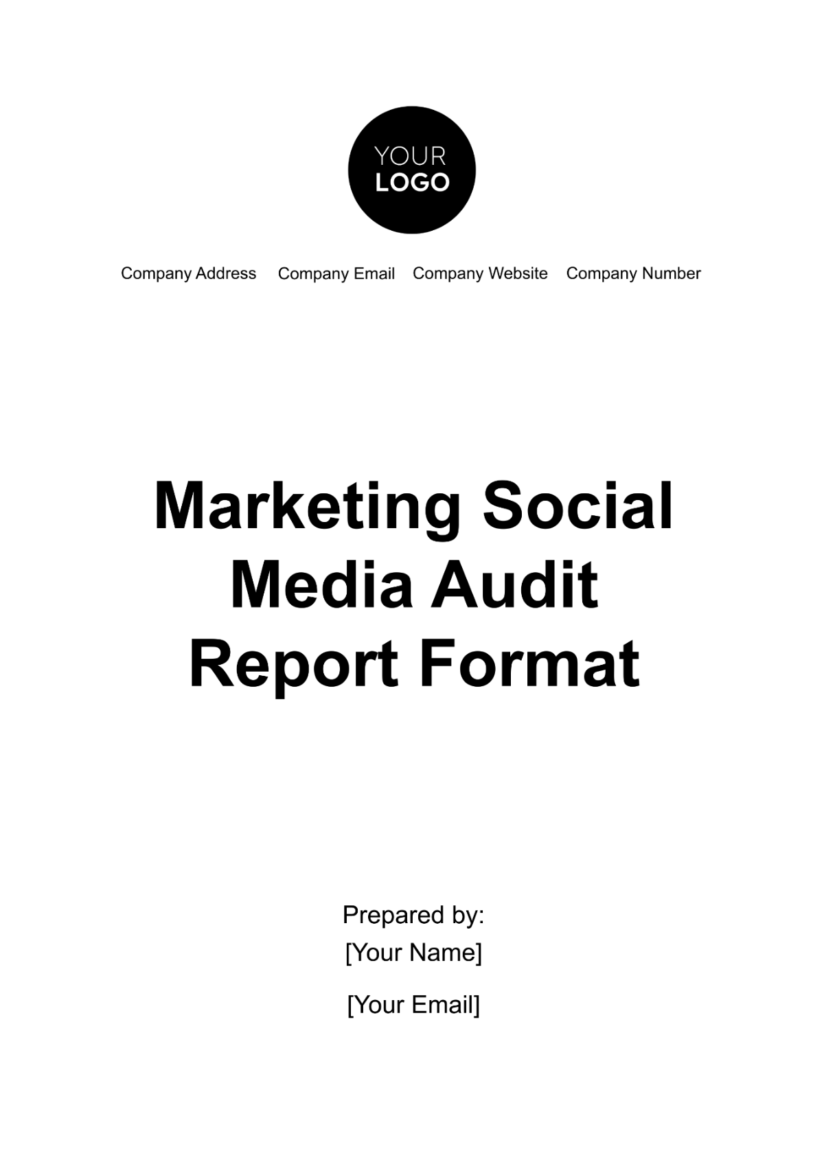 Marketing Social Media Audit Report Format Template - Edit Online & Download