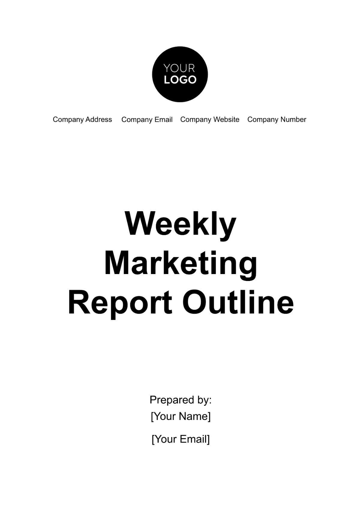 Weekly Marketing Report Outline Template - Edit Online & Download