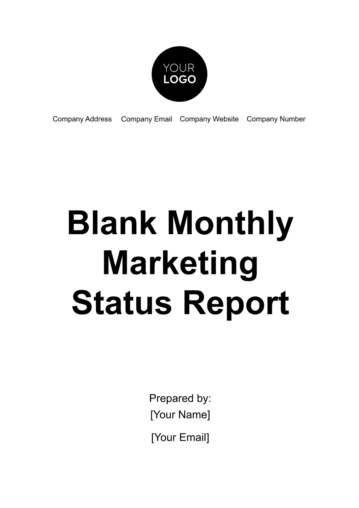 Blank Monthly Marketing Status Report Template - Edit Online & Download