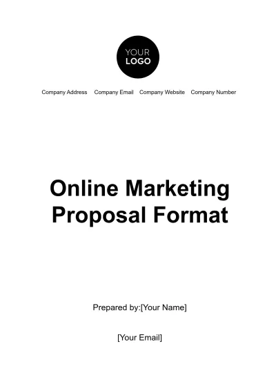 Free Online Marketing Proposal Format Template to Edit Online