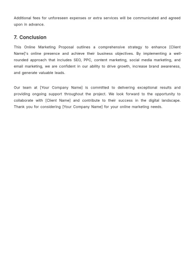 Free Online Marketing Proposal Format Template to Edit Online