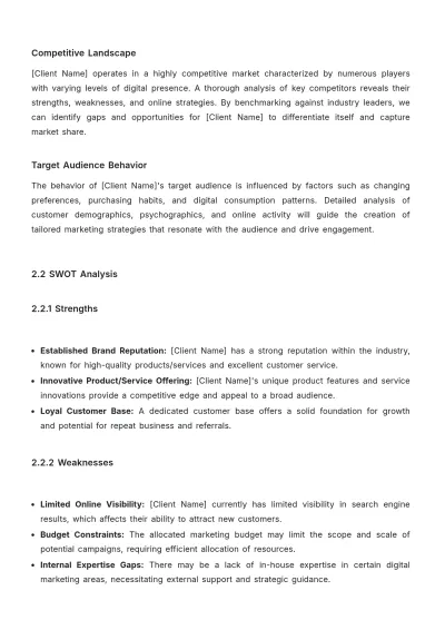 Free Online Marketing Proposal Format Template to Edit Online