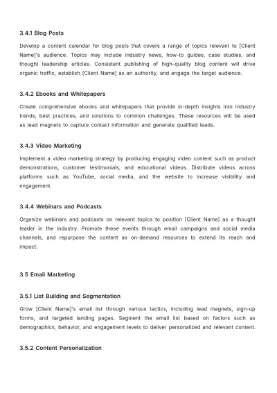 Free Online Marketing Proposal Format Template to Edit Online