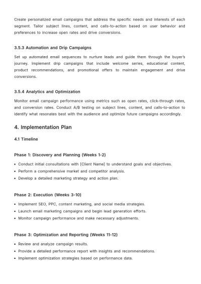Free Online Marketing Proposal Format Template to Edit Online