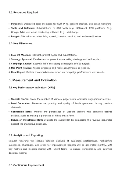 Free Online Marketing Proposal Format Template to Edit Online