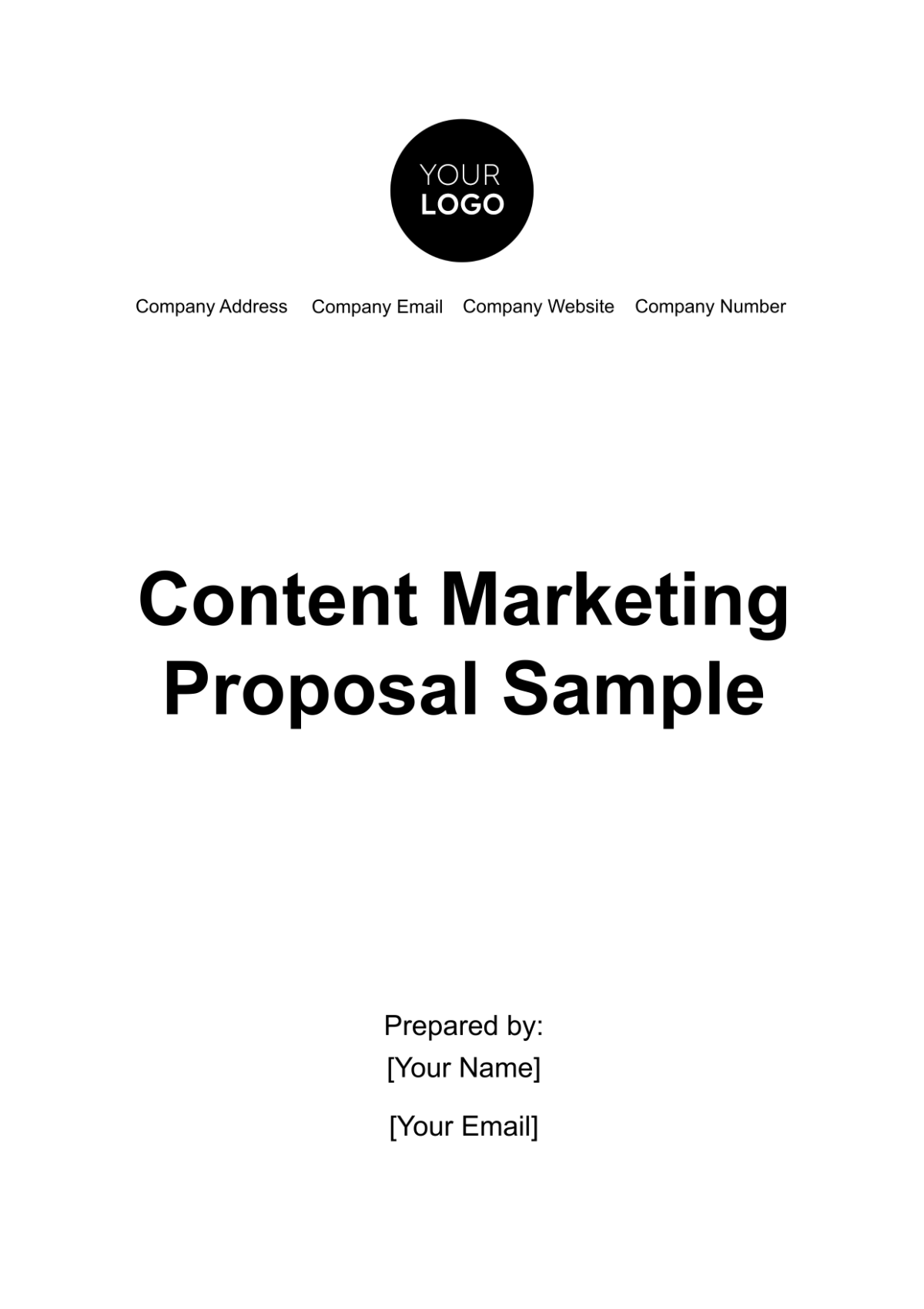 Content Marketing Proposal Sample Template - Edit Online & Download