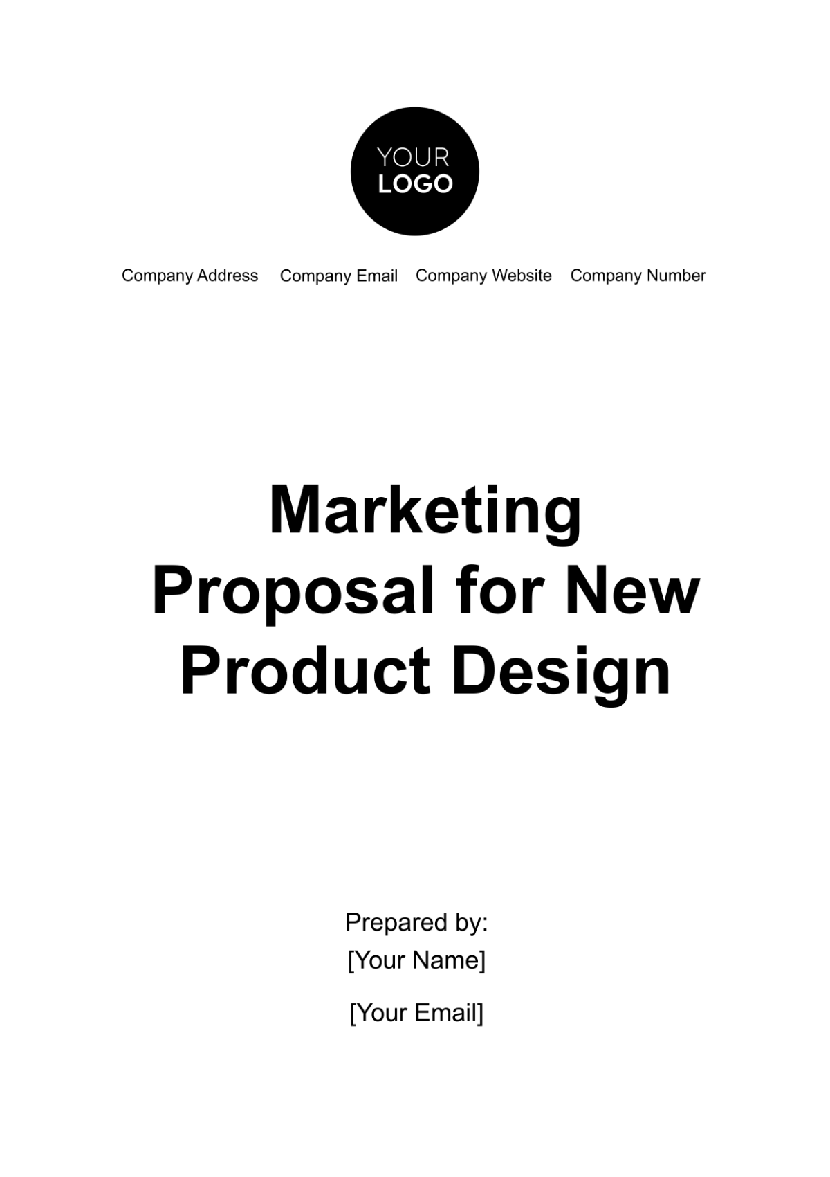 Marketing Proposal for New Product Design Template