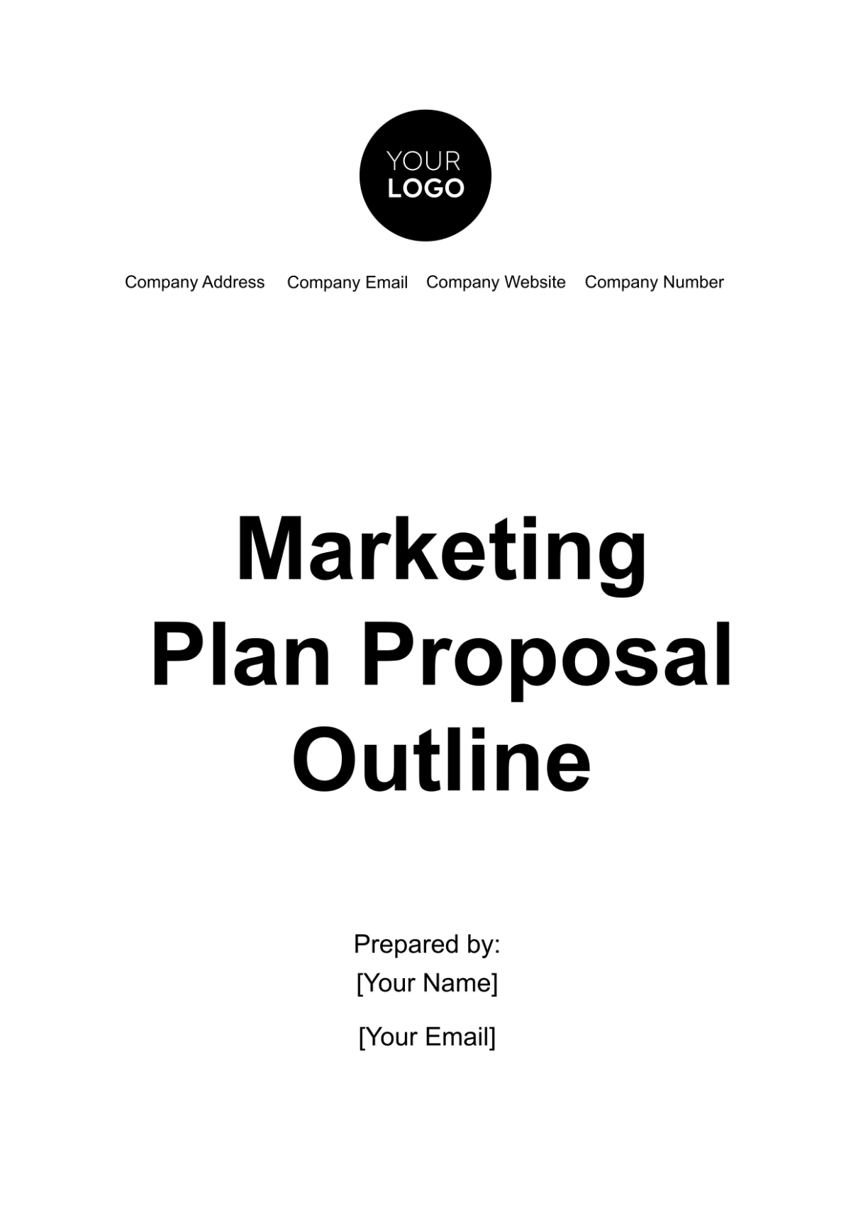 Marketing Plan Proposal Outline Template