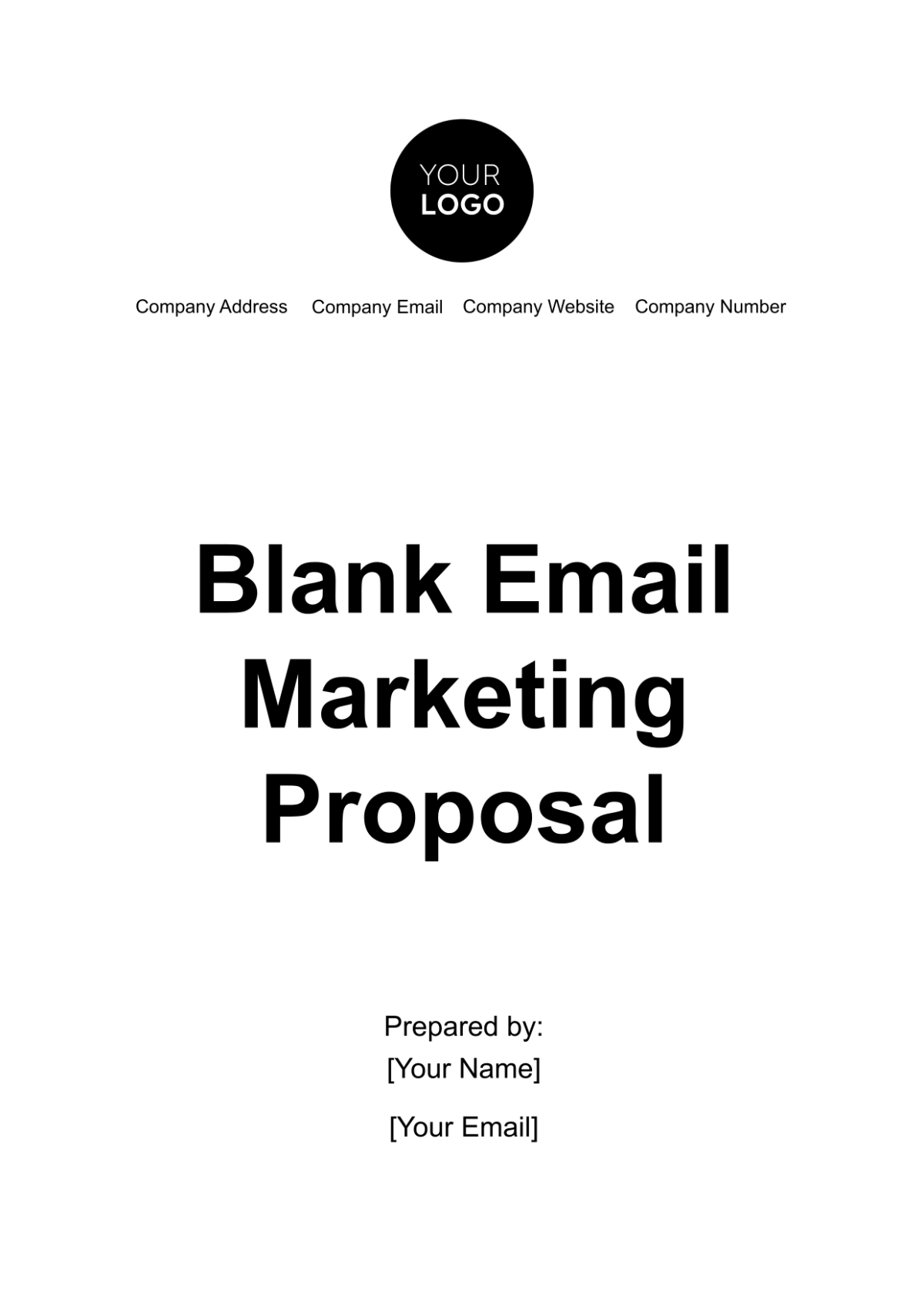 Blank Email Marketing Proposal Template