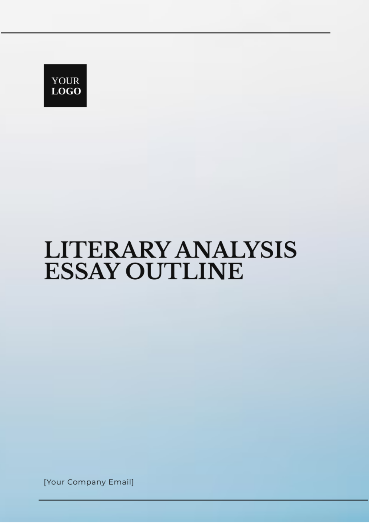 Literary Analysis Essay Outline Template