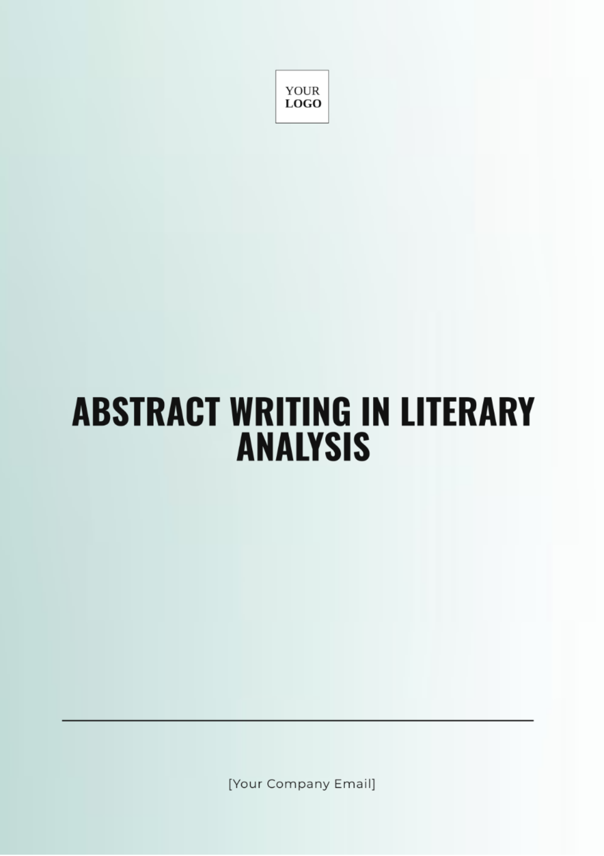 Abstract Writing in Literary Analysis Template