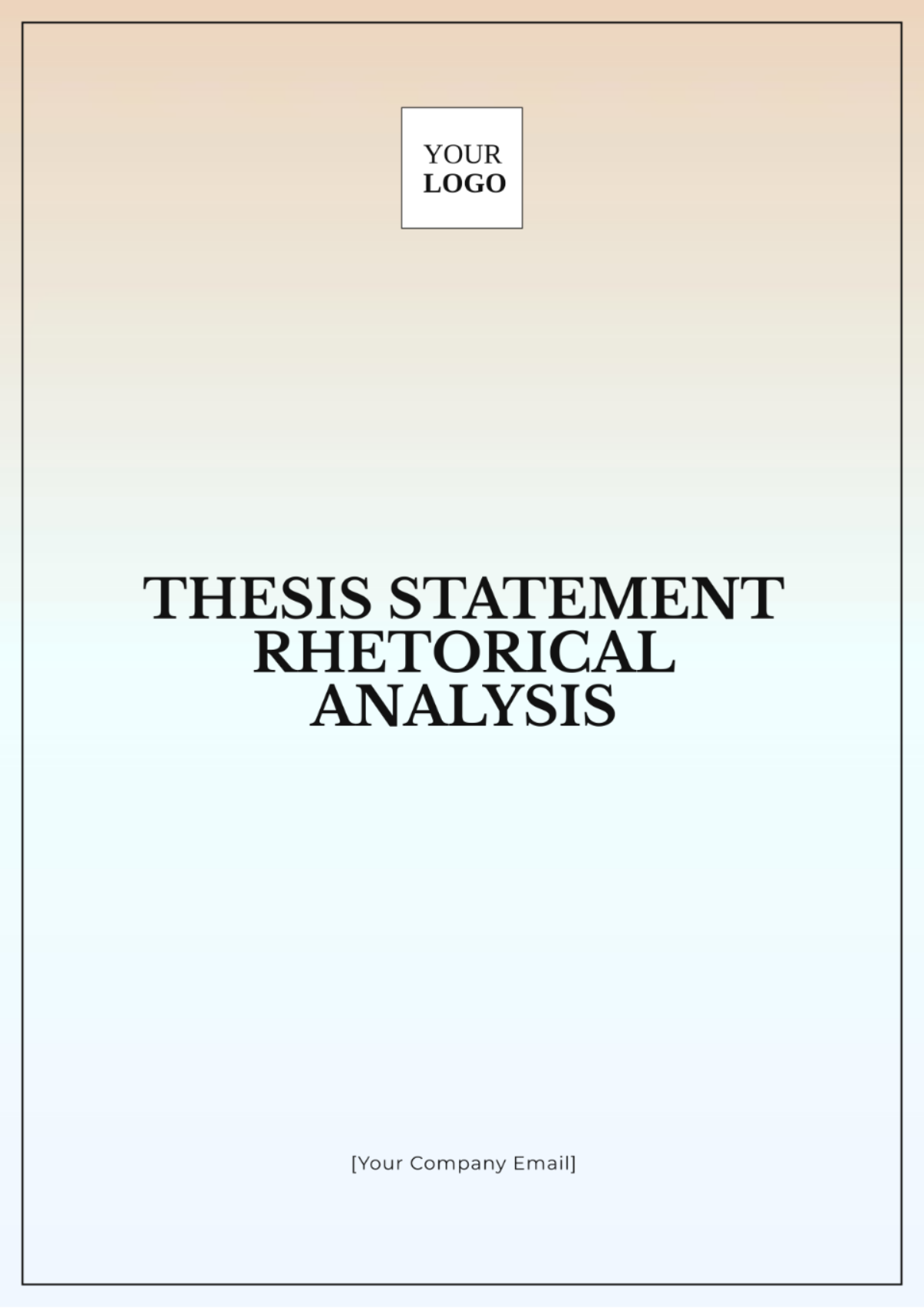 Thesis Statement Rhetorical Analysis Template