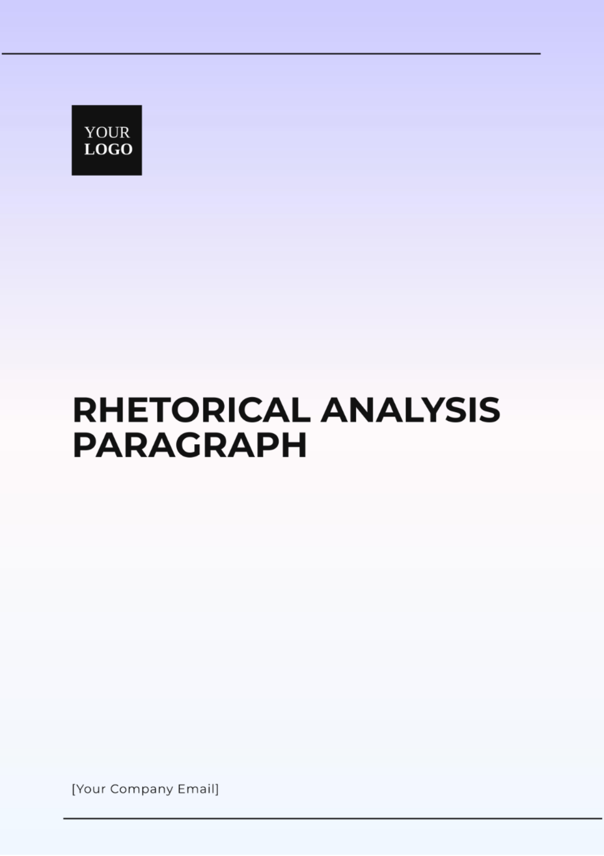 Rhetorical Analysis Paragraph Template - Edit Online & Download