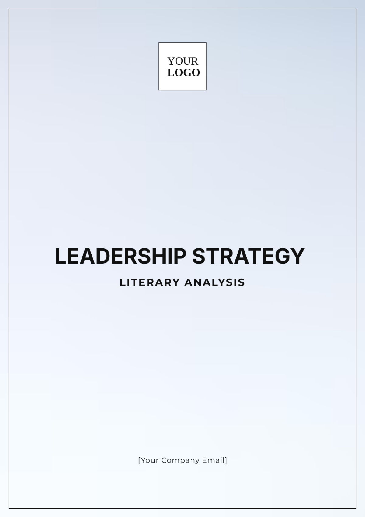 Leadership Strategy Literary Analysis Template