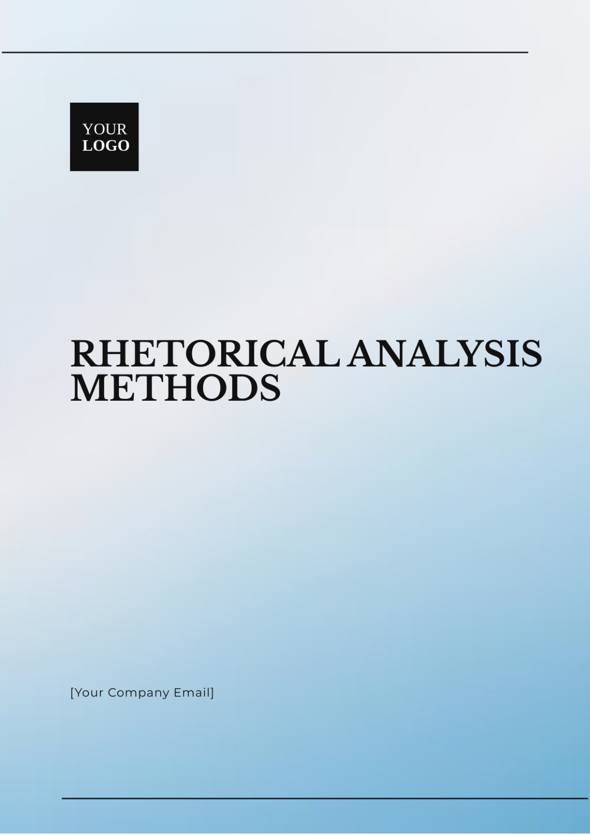 Rhetorical Analysis Methods Template