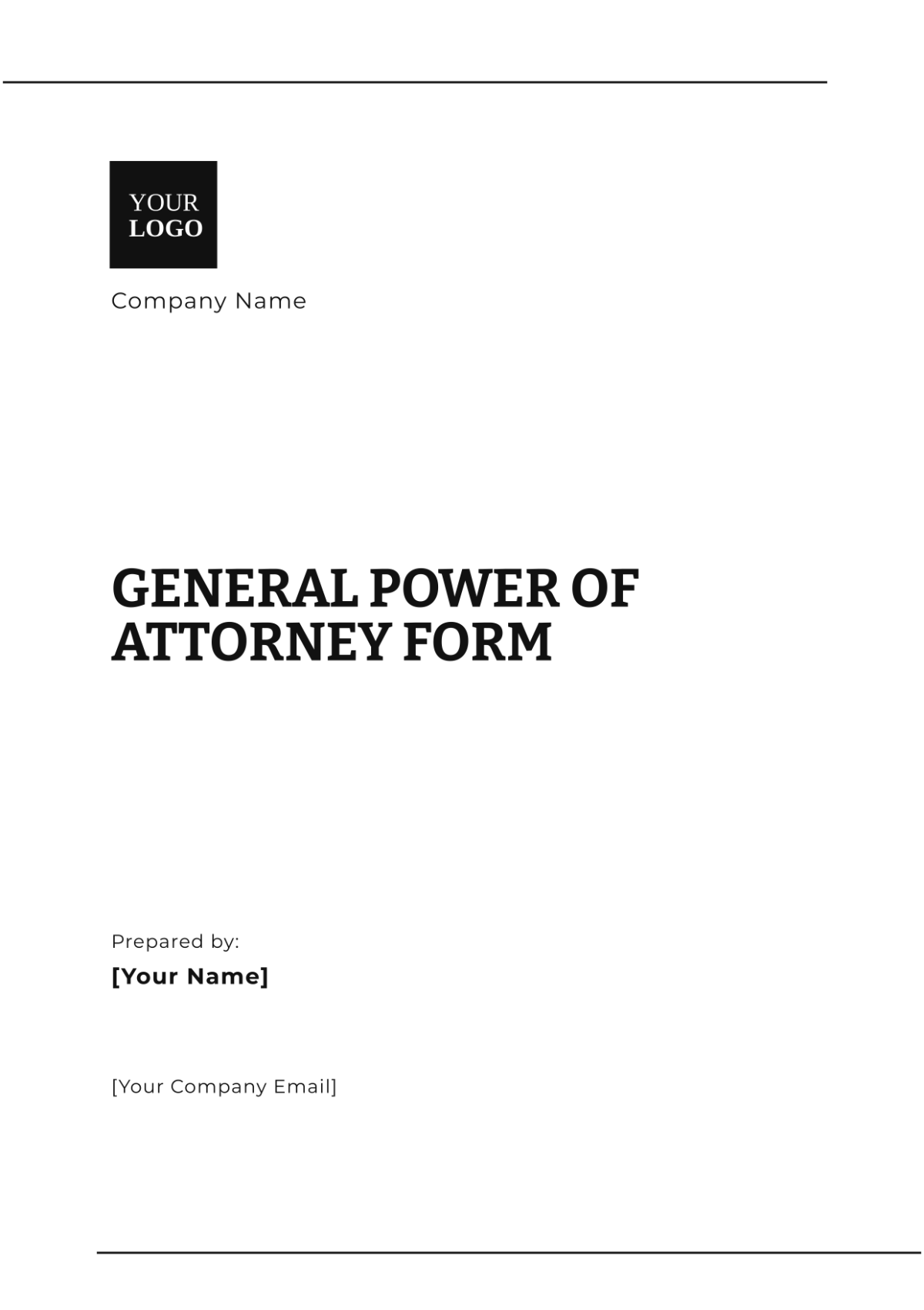 General Power of Attorney Form Template