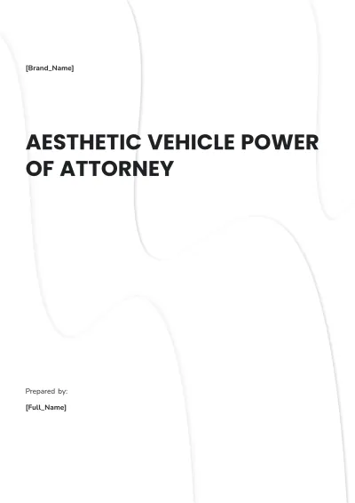 Free Aesthetic Vehicle Power of Attorney Template to Edit Online