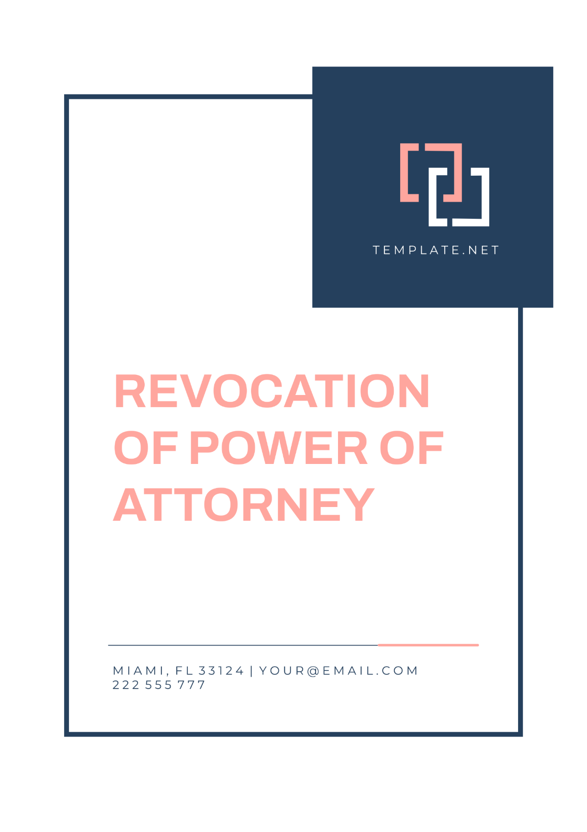 Revocation of Power of Attorney Template - Edit Online & Download