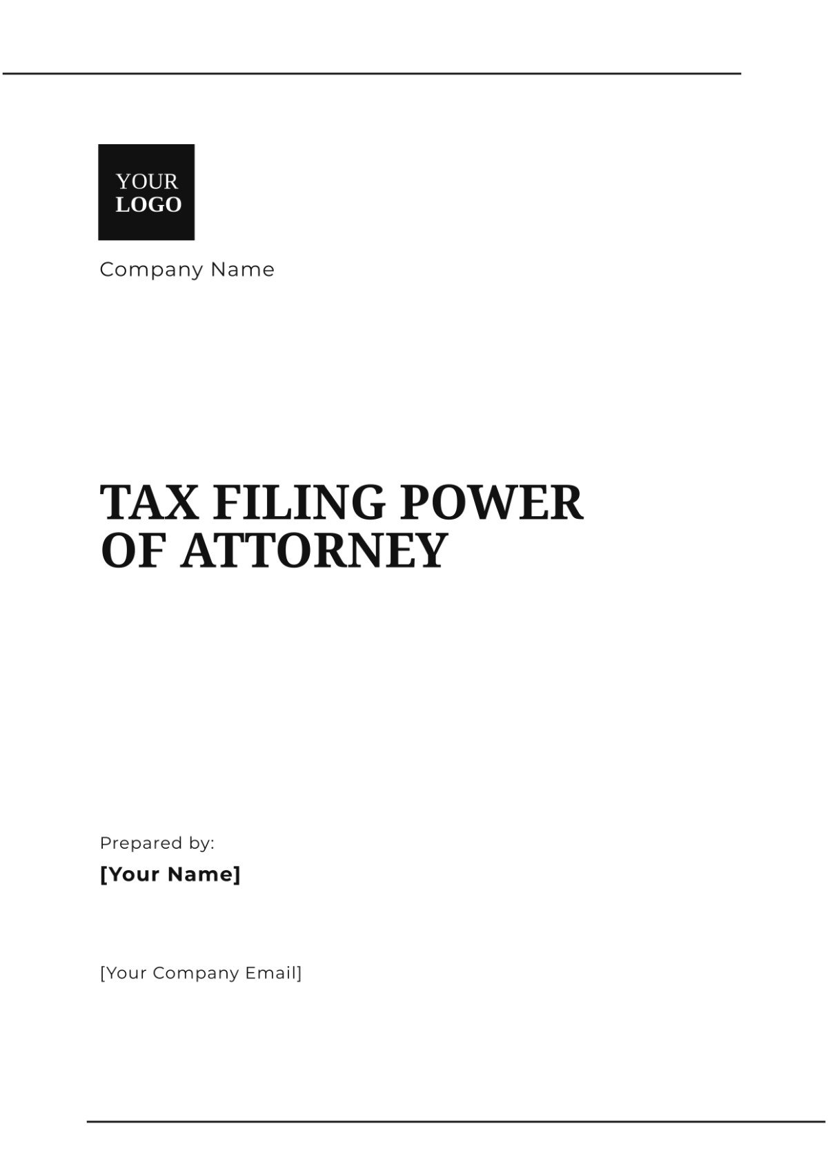 Tax Filing Power of Attorney Template - Edit Online & Download