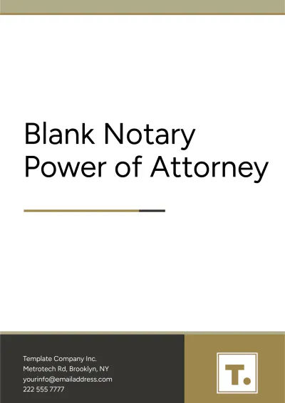 Free Blank Notary Power of Attorney Template to Edit Online