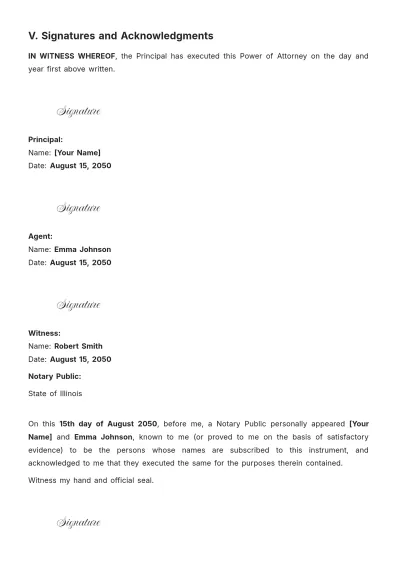Free Bank Transaction Power of Attorney Template to Edit Online