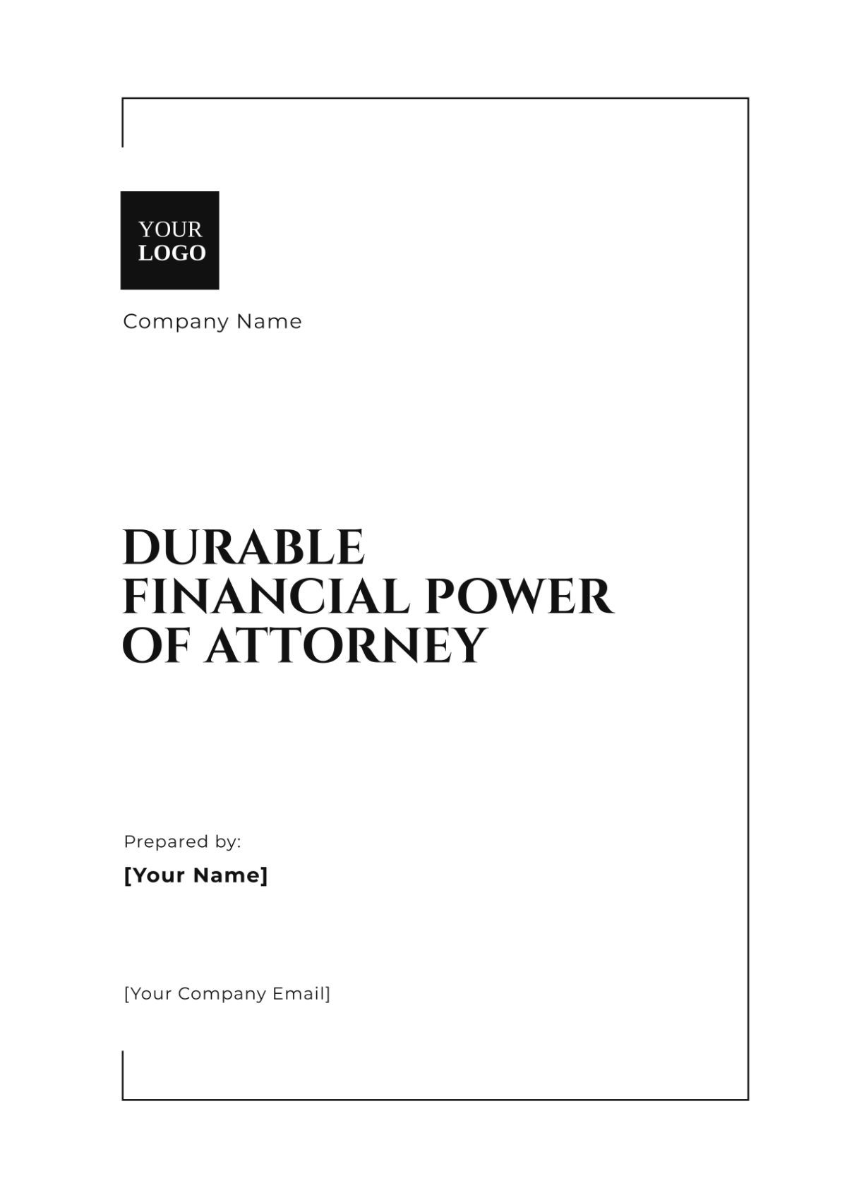 Durable Financial Power of Attorney Template - Edit Online & Download