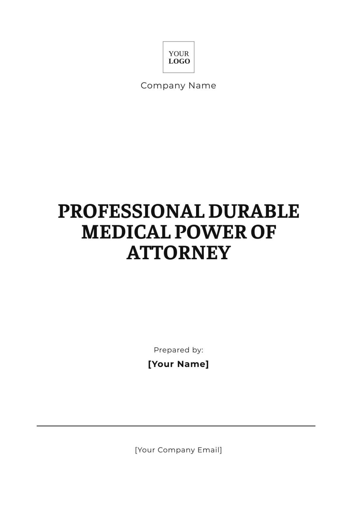 Professional Durable Medical Power of Attorney Template - Edit Online & Download