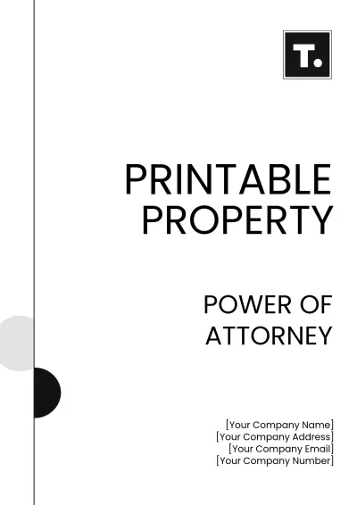 Free Printable Property Power of Attorney Template to Edit Online