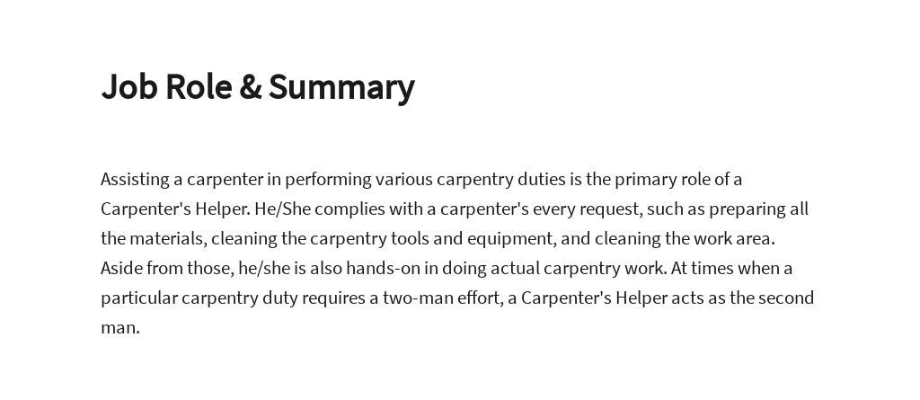 Free Carpenter's Helper Job Description Template 2.jpe