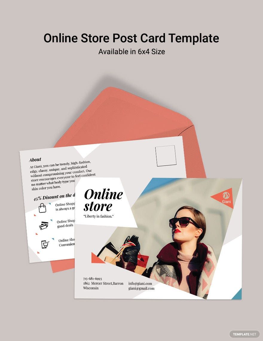Free Online Store Postcard Template