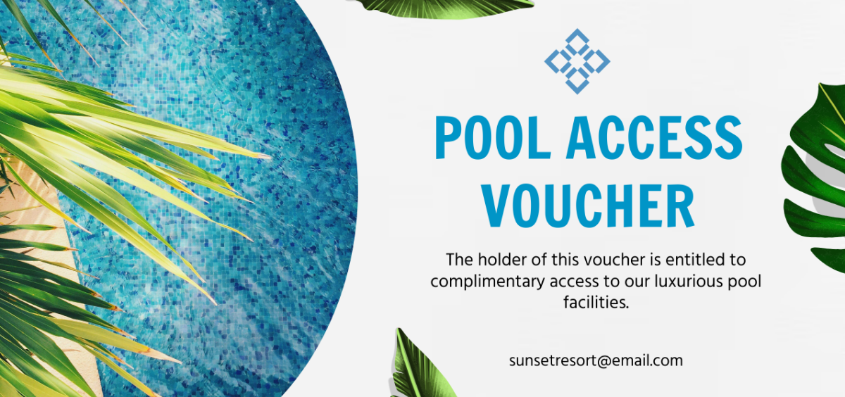 Pool Voucher Design Template