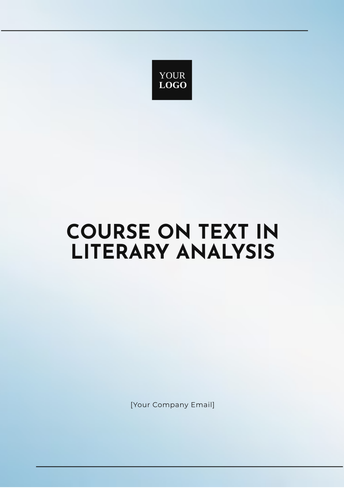 Course on Text in Literary Analysis Template - Edit Online & Download