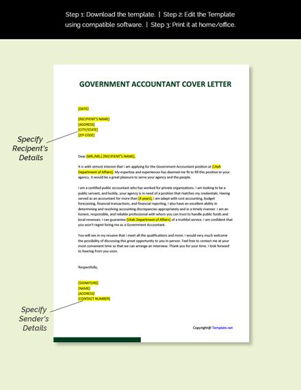 cover letter for government accounting job