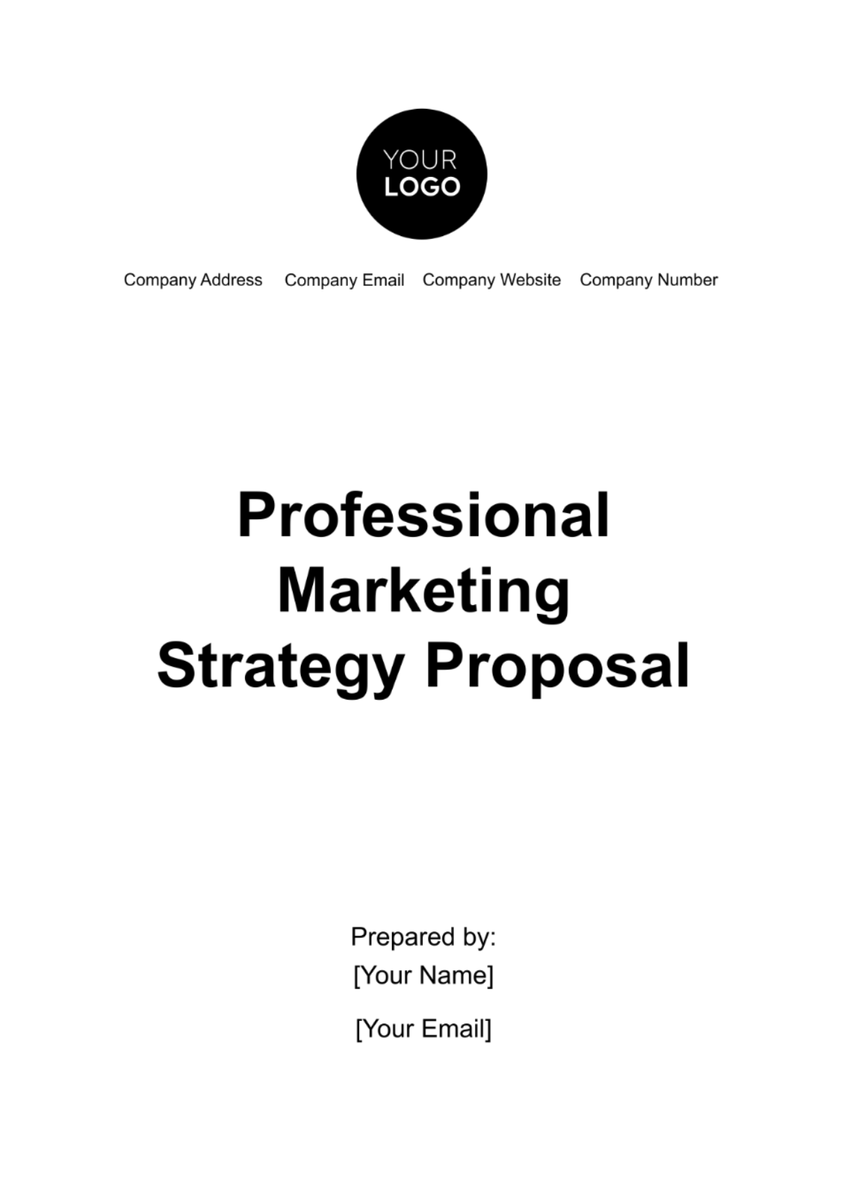 Professional Marketing Strategy Proposal Template - Edit Online & Download