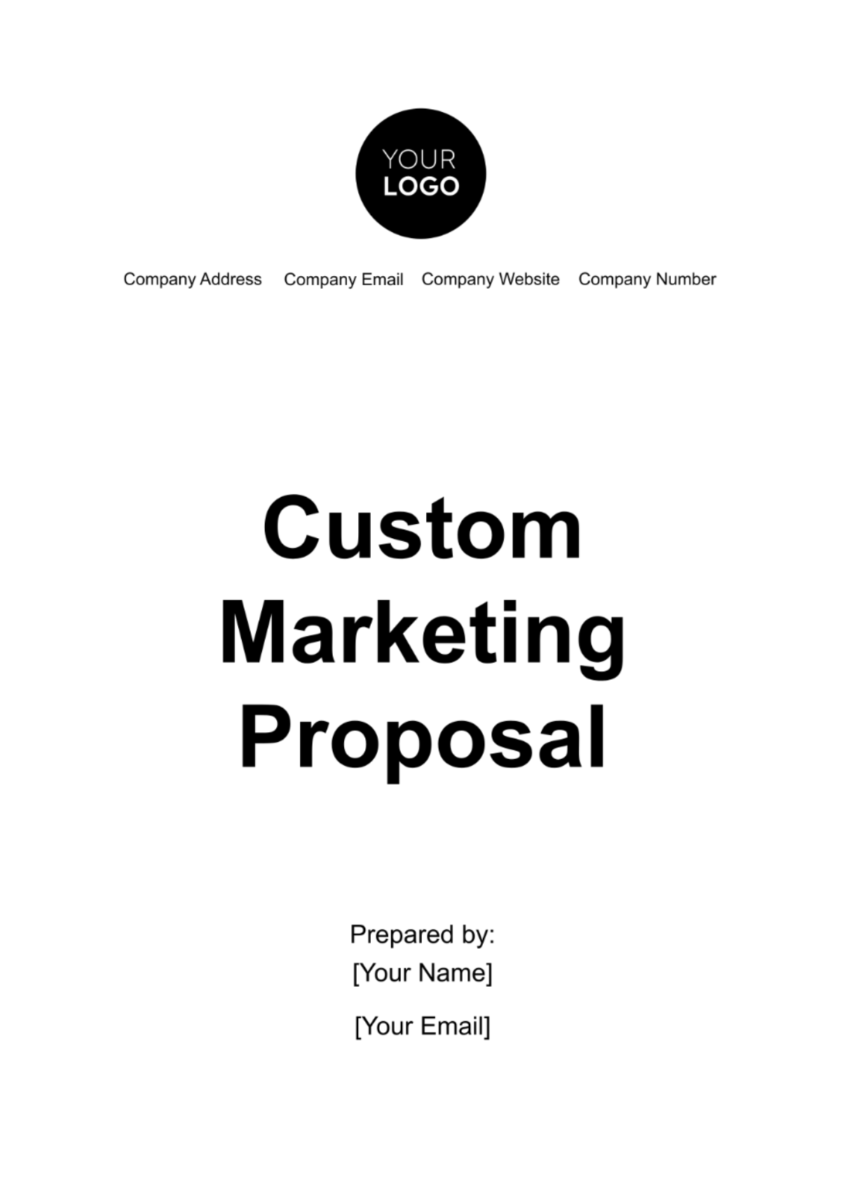 Custom Marketing Proposal Template - Edit Online & Download