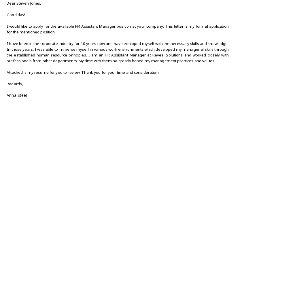 39 Human Resources Manager Cover Letter