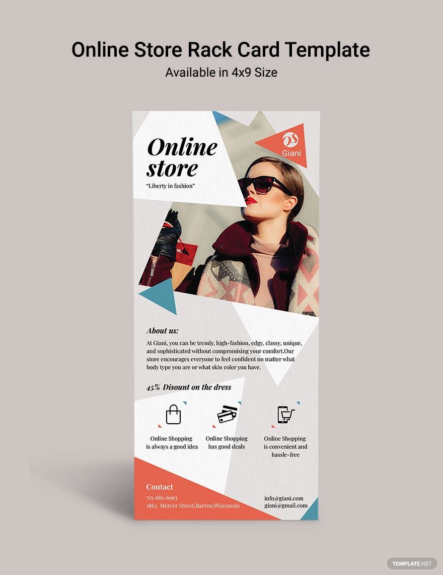 Online Store Rack Card Template