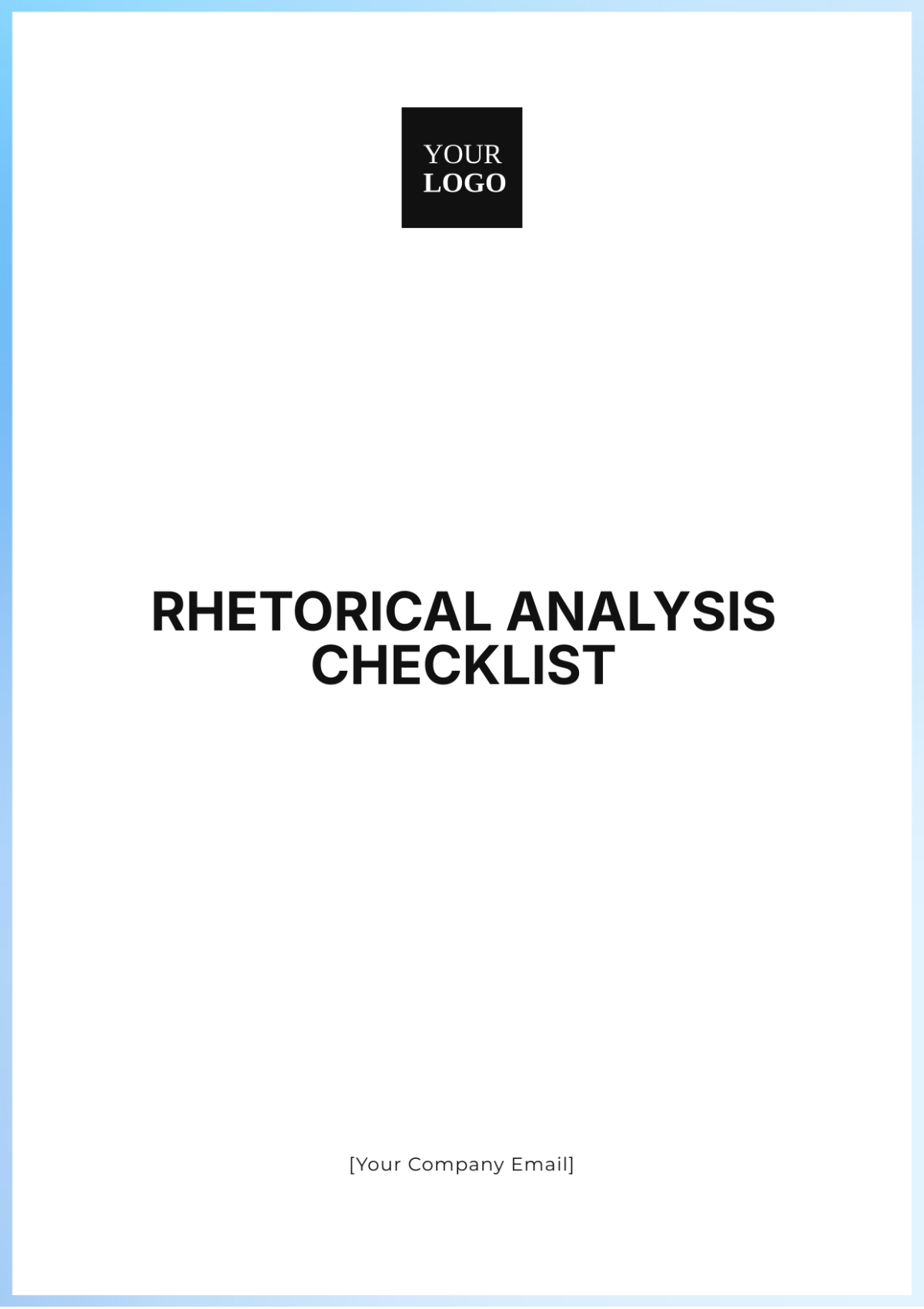 Rhetorical Analysis Checklist Template - Edit Online & Download