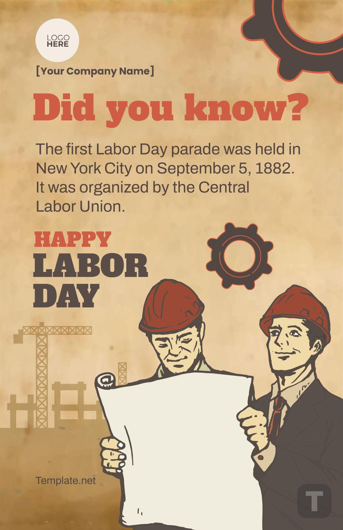 Labor Day Historic Poster Template - Edit Online & Download