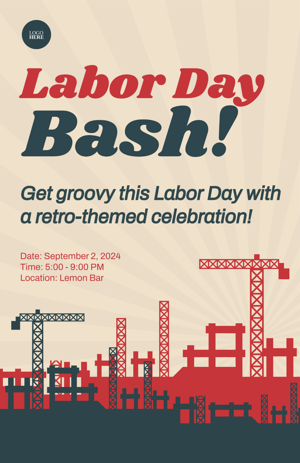 Labor Day Retro Poster Template - Edit Online & Download