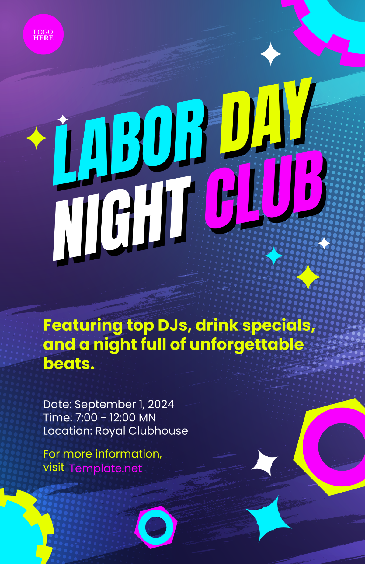 Labor Day Club Poster Template - Edit Online & Download