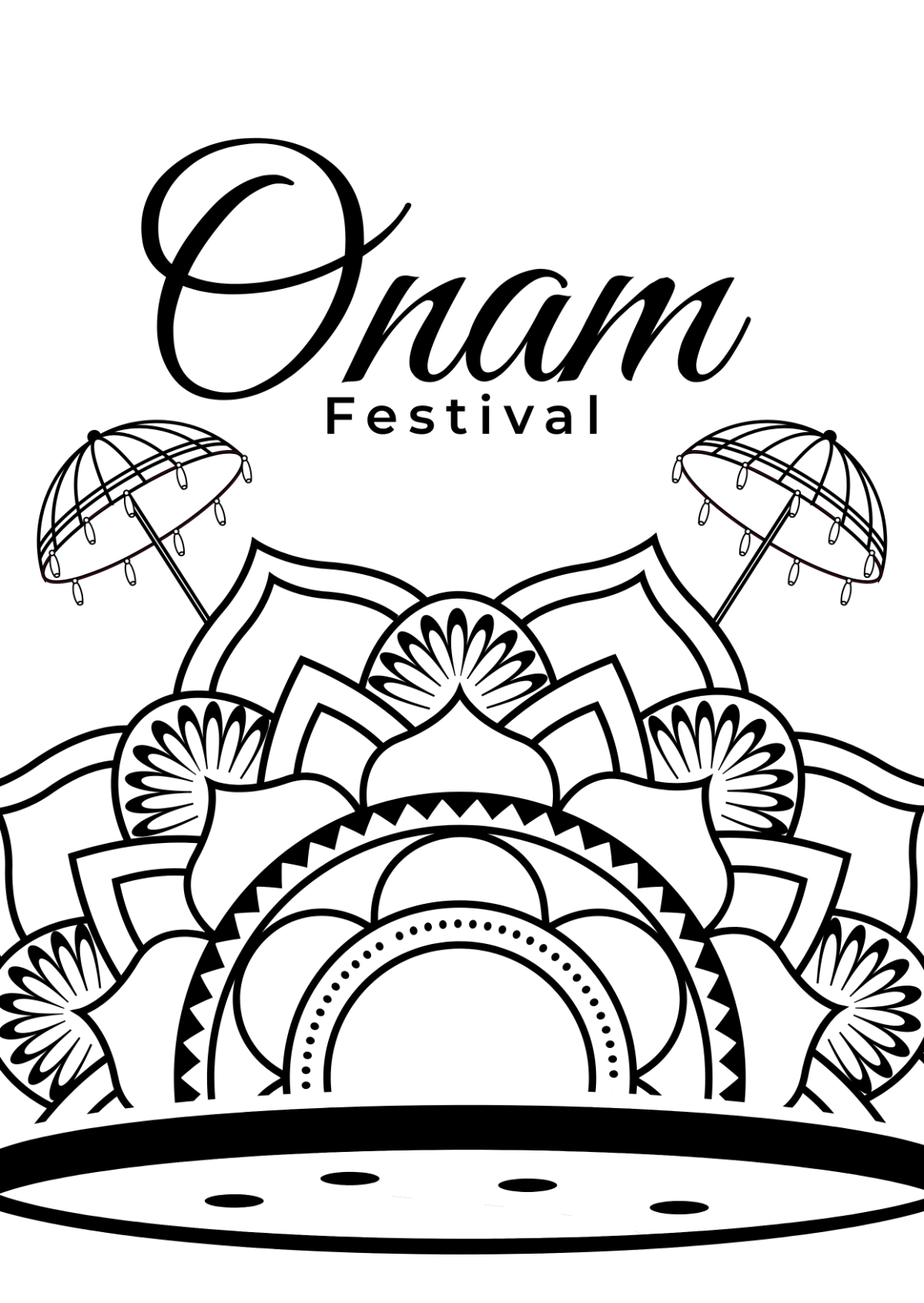 Onam Pookalam Drawing Template - Edit Online & Download