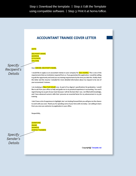 Accountant Trainee Cover Letter Template