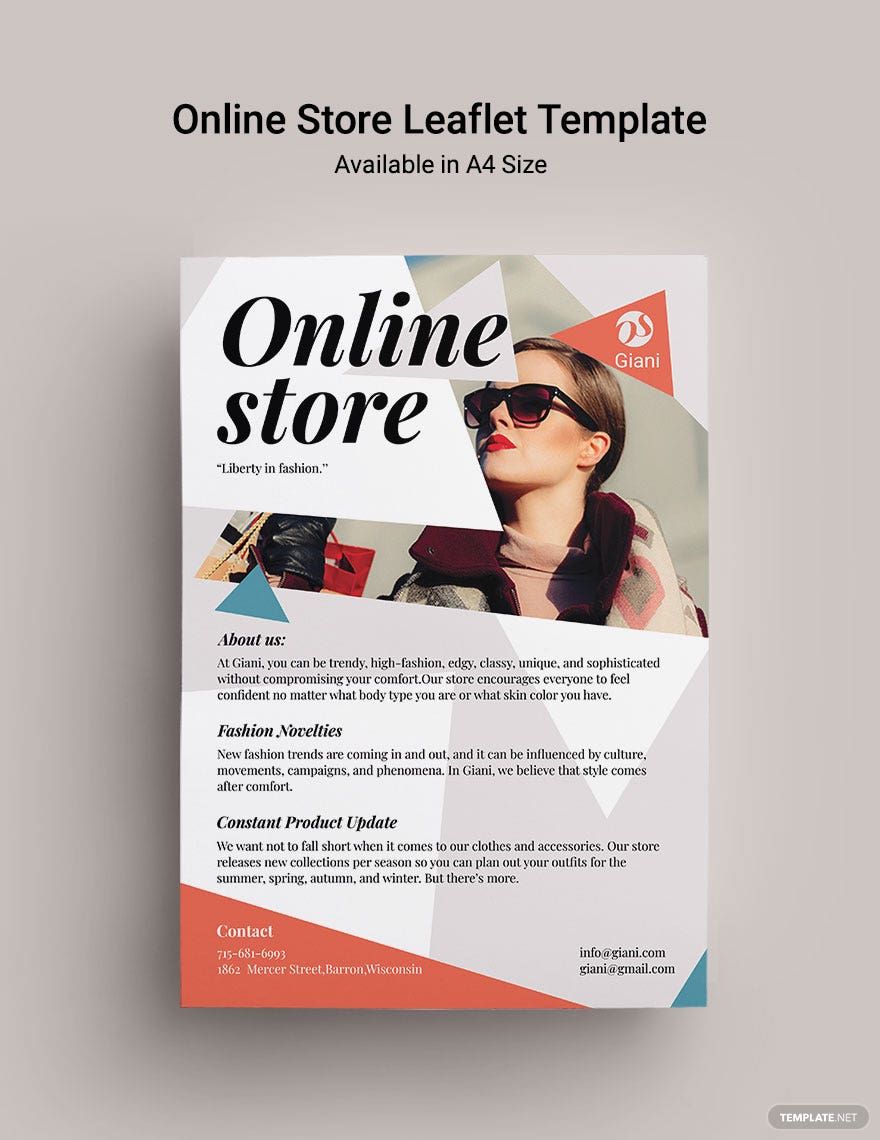 Online Store Pamphlet Template