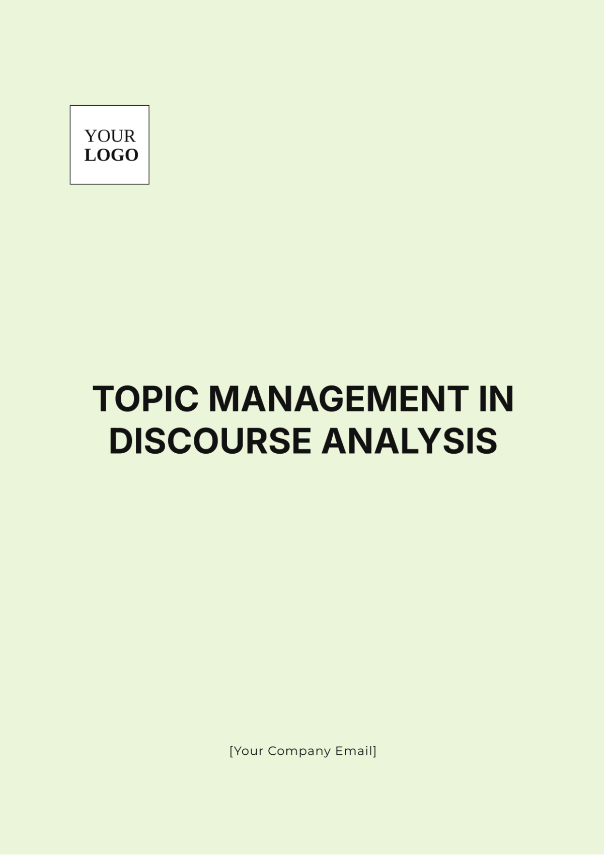 Topic Management in Discourse Analysis Template - Edit Online & Download